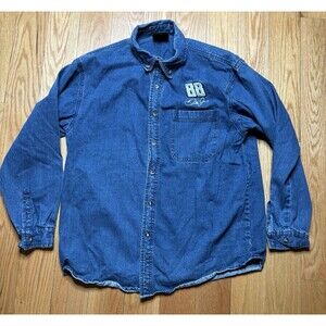 Vintage Chase Authentics Dale Earnhardt Jr. NASCAR Denim Shirt Men's XL